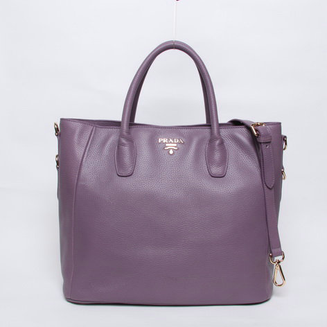 2014 Prada original grainy calfskin tote bag BN2537 purple